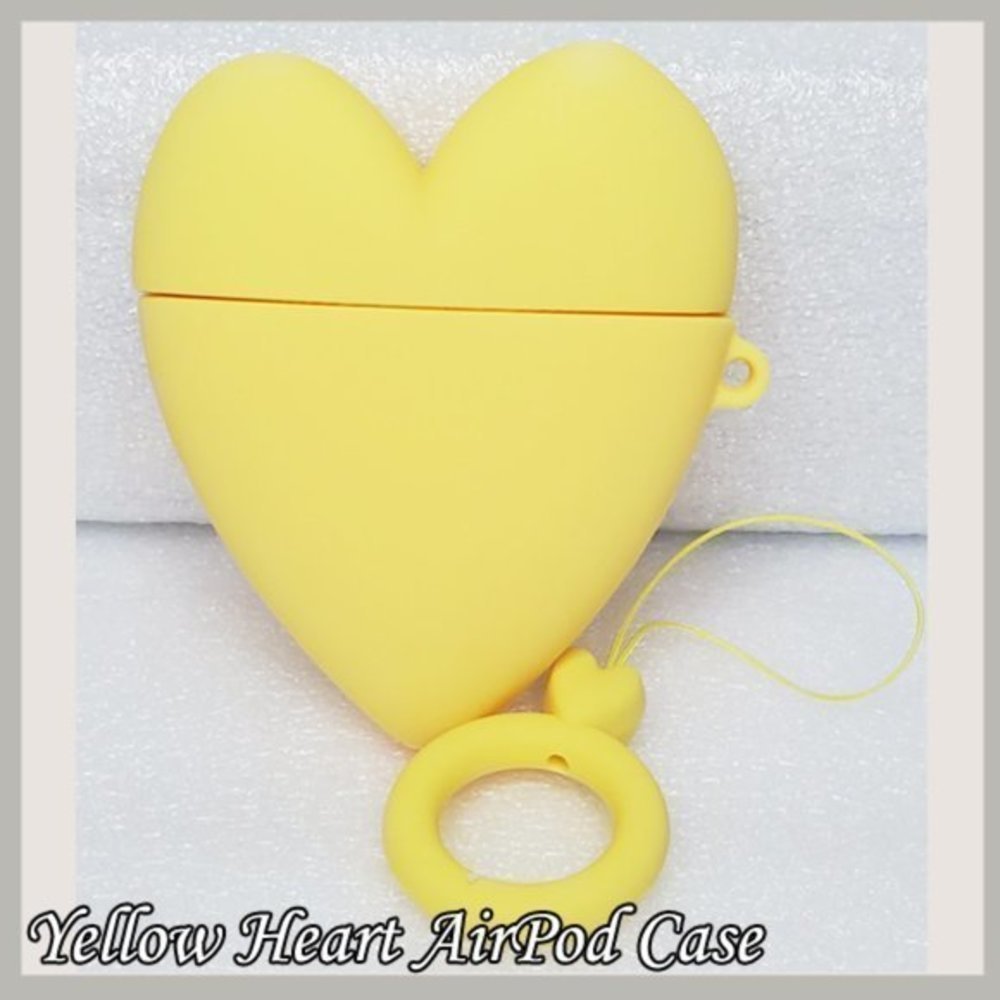Yellow Heart AirPod Case